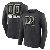 New York Giants Personalized Name & Number Monochrome Long Sleeve T-Shirt | NFL Outlet