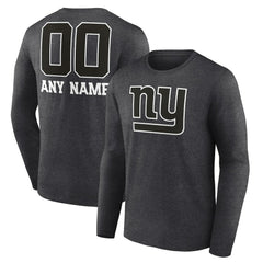 New York Giants Personalized Name & Number Monochrome Long Sleeve T-Shirt | NFL Outlet
