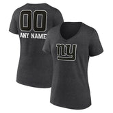 New York Giants Women's Personalized Name & Number Monochrome V-Neck Long Sleeve T-Shirt | NFL Hot