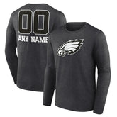 Philadelphia Eagles Personalized Name & Number Monochrome Long Sleeve T-Shirt | NFL On sale