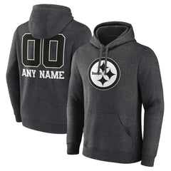 Pittsburgh Steelers Personalized Name & Number Monochrome Pullover Hoodie | NFL On sale