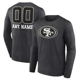San Francisco 49ers Personalized Name & Number Monochrome Long Sleeve T-Shirt | NFL Online