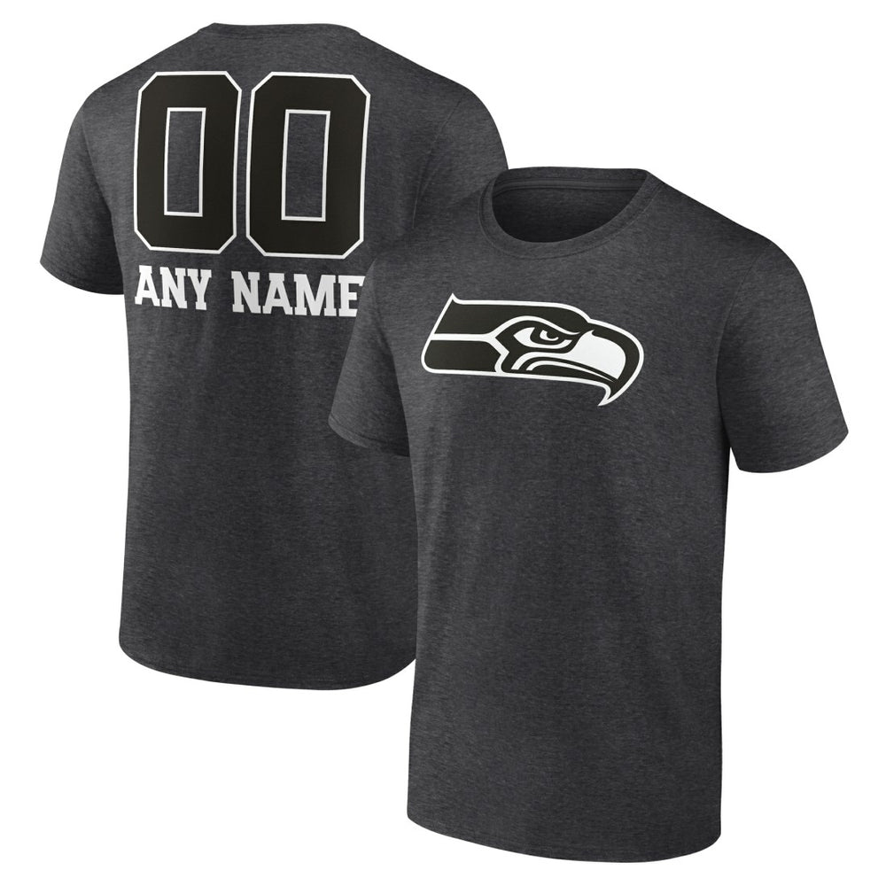 Seattle Seahawks Personalized Name & Number Monochrome T-Shirt | NFL New