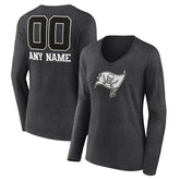 Tampa Bay Buccaneers Women's Personalized Name & Number Monochrome V-neck T-Shirt | NFL Sale