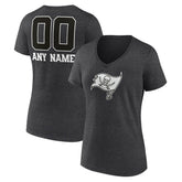 Tampa Bay Buccaneers Women's Personalized Name & Number Monochrome V-Neck Long Sleeve T-Shirt | NFL New