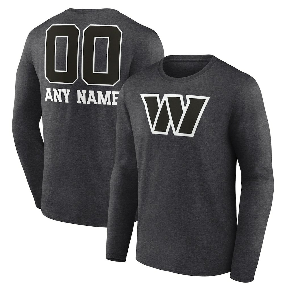 Washington Commanders Personalized Name & Number Monochrome Long Sleeve T-Shirt | NFL Near me