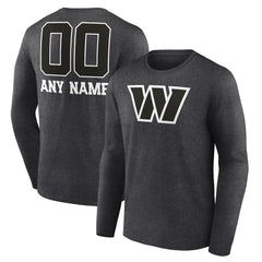 Washington Commanders Personalized Name & Number Monochrome Long Sleeve T-Shirt | NFL Near me