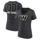 Washington Commanders Women's Personalized Name & Number Monochrome V-Neck Long Sleeve T-Shirt | NFL New