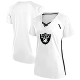 Las Vegas Raiders Women's Plus Size Glitter Lace-Up V- Neck T-Shirt | NFL Near me