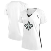 New Orleans Saints Women's Plus Size Glitter Lace-Up V- Neck T-Shirt | NFL Near me