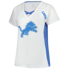 Detroit Lions Women's Plus Size Glitter Lace-Up V- Neck T-Shirt | NFL Near me