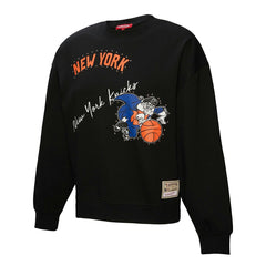 Black New York Knicks Women's Hardwood Classics Home Team Pullover Sweatshirt | NBA