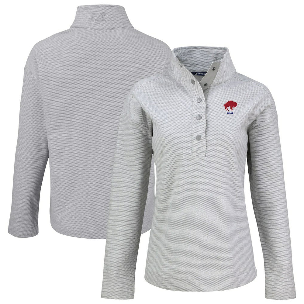 Buffalo Bills Cutter & Buck Women's Hunts Point Eco Half-Snap Sweatshirt | NFL Sale