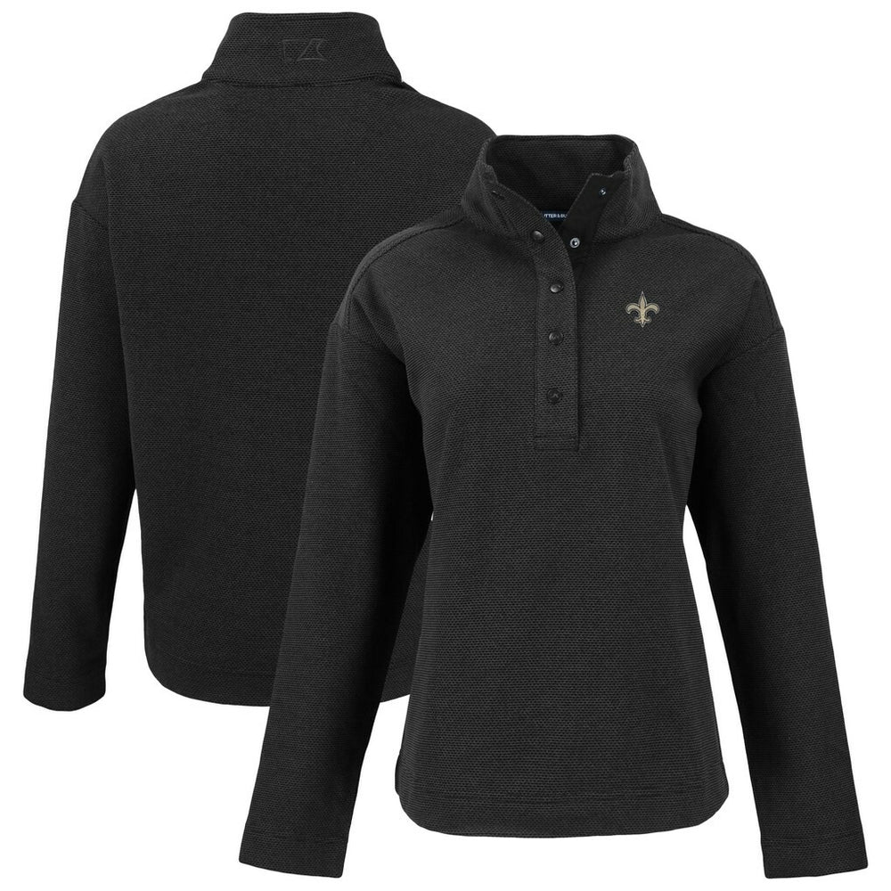 New Orleans Saints Cutter & Buck Women's Hunts Point Eco Half-Snap Sweatshirt | NFL On sale