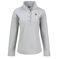 Minnesota Vikings Cutter & Buck Women's Hunts Point Eco Half-Snap Sweatshirt | NFL New