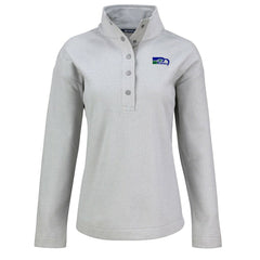 Seattle Seahawks Cutter & Buck Women's Hunts Point Eco Half-Snap Sweatshirt | NFL Discount