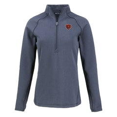 Chicago Bears Cutter & Buck Women's Peshastin Eco Fleece Recycled Tri-Blend Raglan Half-Zip Jacket | NFL Discount