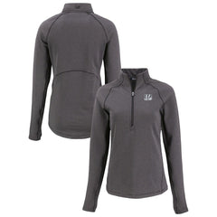 Cincinnati Bengals Cutter & Buck Women's Peshastin Eco Fleece Recycled Tri-Blend Raglan Half-Zip Jacket | NFL Outlet