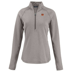 Cincinnati Bengals Cutter & Buck Women's Peshastin Eco Fleece Recycled Tri-Blend Raglan Half-Zip Jacket | NFL Outlet