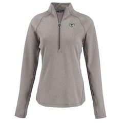 Green Bay Packers Cutter & Buck Women's Peshastin Eco Fleece Recycled Tri-Blend Raglan Half-Zip Jacket | NFL Outlet