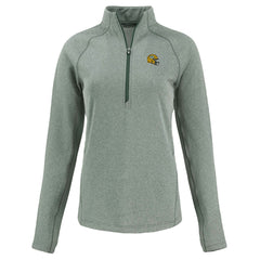 Green Bay Packers Cutter & Buck Women's Peshastin Eco Fleece Recycled Tri-Blend Raglan Half-Zip Jacket | NFL Discount