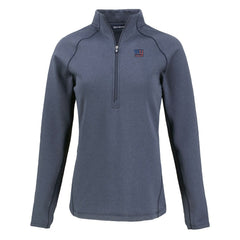 New York Giants Cutter & Buck Women's Americana Peshastin Eco Fleece Recycled Tri-Blend Raglan Half-Zip Jacket | NFL Discount