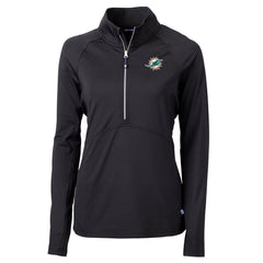 Miami Dolphins Cutter & Buck Women's DryTec Adapt Eco Knit Stretch Recycled Raglan Half-Zip Top | NFL Hot