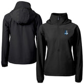 Detroit Lions Cutter & Buck Women's Charter Eco Recycled Half-Zip Hooded Anorak Jacket | NFL US