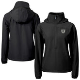 Las Vegas Raiders Cutter & Buck Women's Charter Eco Recycled Half-Zip Hooded Anorak Jacket | NFL Sale