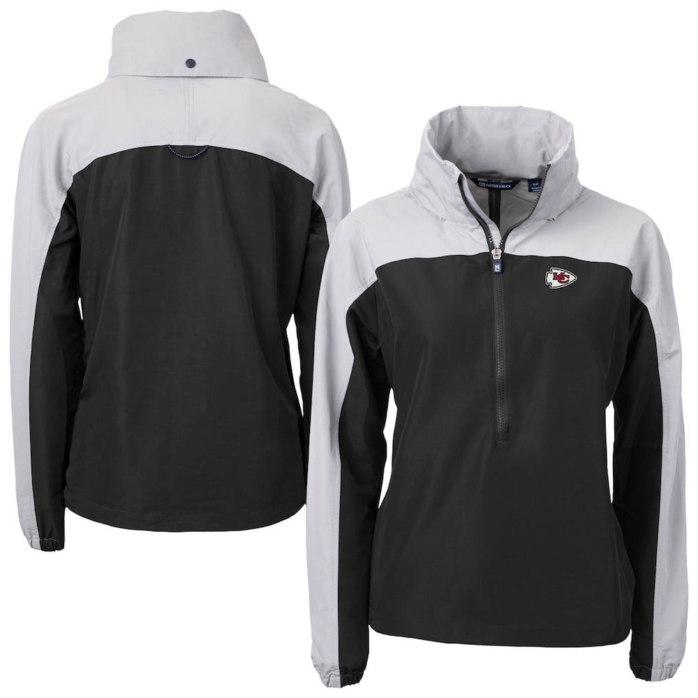 Kansas City Chiefs Cutter & Buck Women's Charter Eco Recycled Half-Zip Hooded Anorak Jacket | NFL Hot