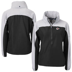 Kansas City Chiefs Cutter & Buck Women's Charter Eco Recycled Half-Zip Hooded Anorak Jacket | NFL Hot