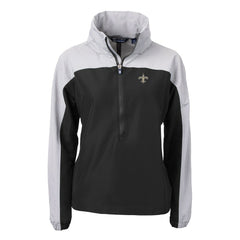 New Orleans Saints Cutter & Buck Women's Charter Eco Recycled Half-Zip Hooded Anorak Jacket | NFL Hot
