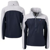 Washington Commanders Cutter & Buck Women's Charter Eco Recycled Half-Zip Hooded Anorak Jacket | NFL Hot