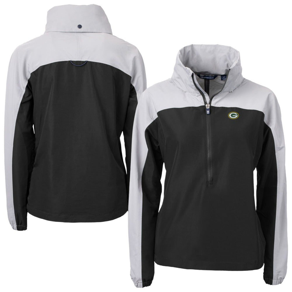 Green Bay Packers Cutter & Buck Women's Charter Eco Recycled Half-Zip Hooded Anorak Jacket | NFL Sale