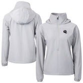 Denver Broncos Cutter & Buck Women's Charter Eco Recycled Half-Zip Hooded Anorak Jacket | NFL US