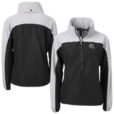 Detroit Lions Cutter & Buck Women's Charter Eco Recycled Half-Zip Hooded Anorak Jacket | NFL US