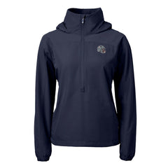 New England Patriots Cutter & Buck Women's Charter Eco Recycled Half-Zip Hooded Anorak Jacket | NFL New