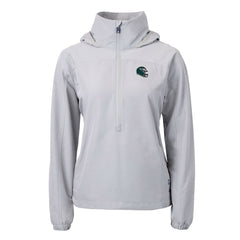Philadelphia Eagles Cutter & Buck Women's Charter Eco Recycled Half-Zip Hooded Anorak Jacket | NFL Discount