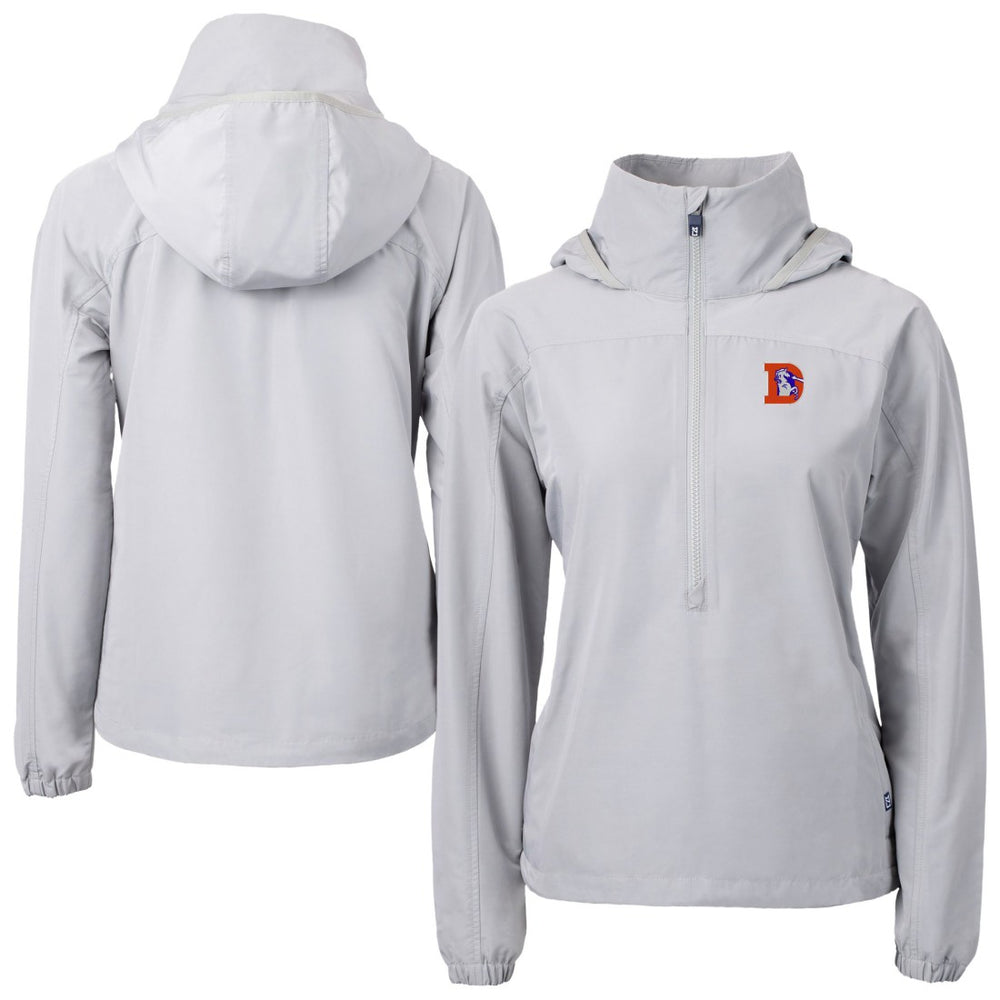 Denver Broncos Cutter & Buck Women's Charter Eco Recycled Half-Zip Hooded Anorak Jacket | NFL Near me