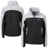 Detroit Lions Cutter & Buck Women's Charter Eco Recycled Half-Zip Hooded Anorak Jacket | NFL On sale