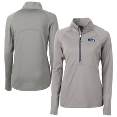 Seattle Seahawks Cutter & Buck Women's Historical Adapt Eco Knit Stretch Recycled Raglan Half-Zip Top | NFL On sale