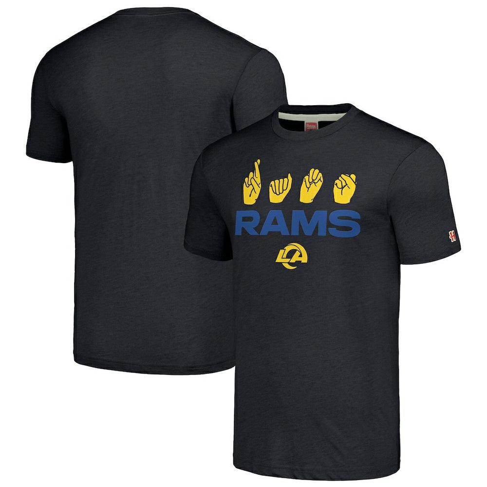 Los Angeles Rams Homage Unisex The NFL ASL Collection by Love Sign American Sign Language T-Shirt | NFL New