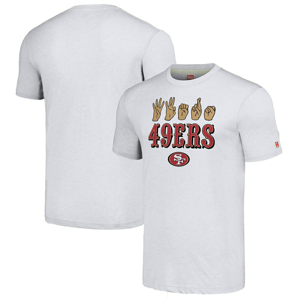 San Francisco 49ers Homage Unisex The NFL ASL Collection by Love Sign American Sign Language T-Shirt | NFL New