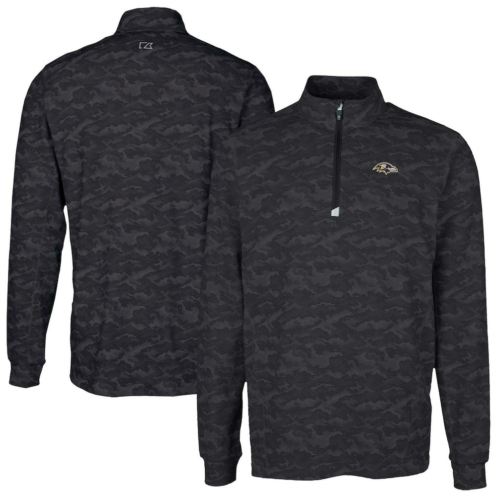Baltimore Ravens Cutter & Buck Traverse Camo Print Stretch Quarter-Zip Top | NFL Sale