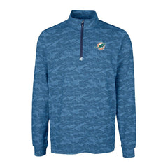 Miami Dolphins Cutter & Buck Traverse Camo Print Stretch Quarter-Zip Top | NFL Discount