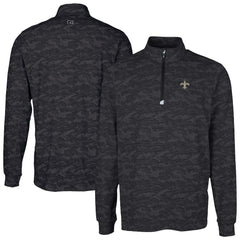 New Orleans Saints Cutter & Buck Traverse Camo Print Stretch Quarter-Zip Top | NFL US