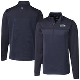 Seattle Seahawks Cutter & Buck Traverse Stripe Stretch DryTec Quarter-Zip Top | NFL Hot
