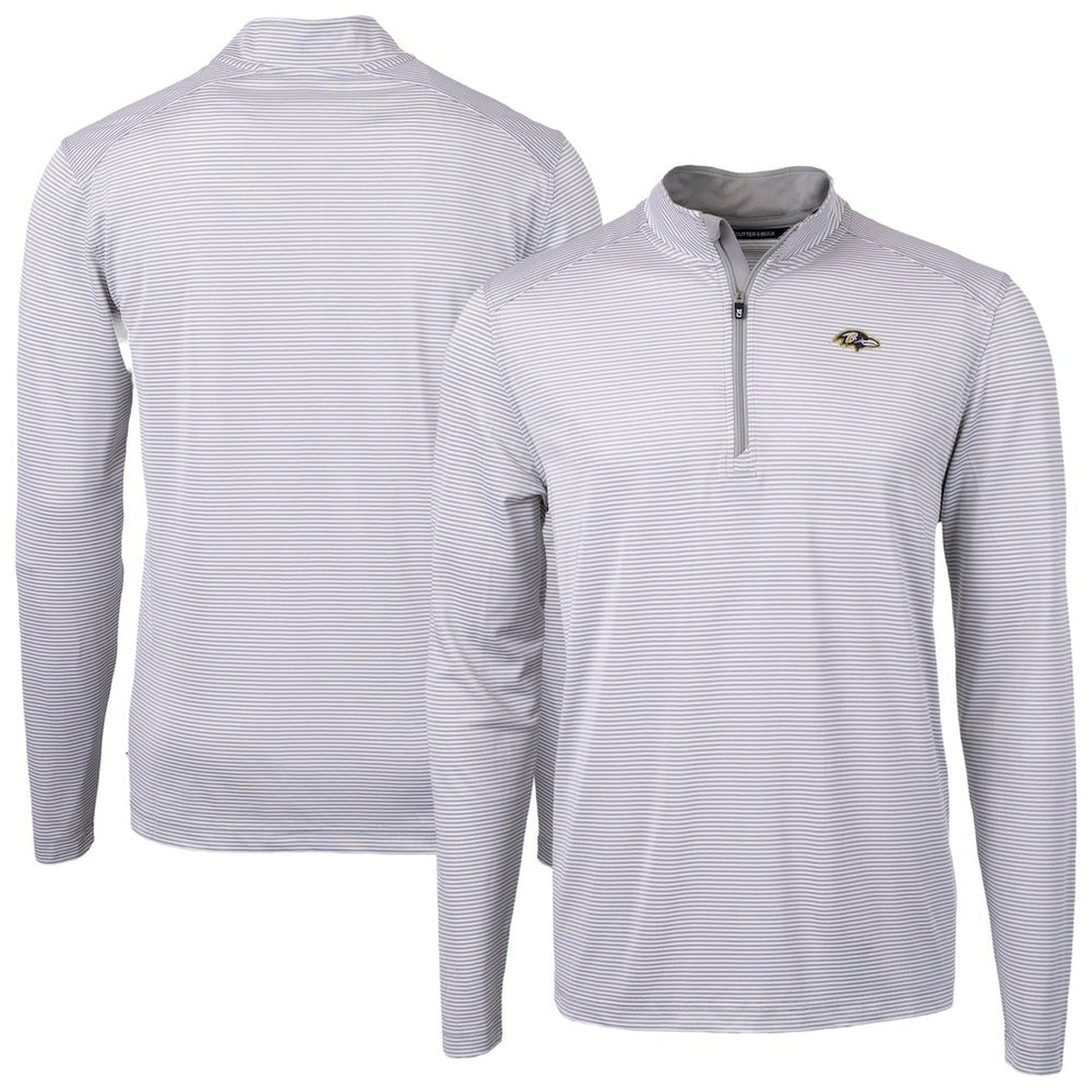Baltimore Ravens Cutter & Buck Virtue Eco Pique Micro Stripe Quarter-Zip Jacket | NFL Online