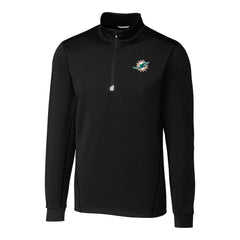 Miami Dolphins Cutter & Buck Big & Tall Traverse Eco Tri-Blend DryTec Quarter-Zip Jacket | NFL Hot