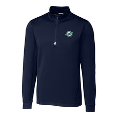 Miami Dolphins Cutter & Buck Big & Tall Traverse Eco Tri-Blend DryTec Quarter-Zip Jacket | NFL Online